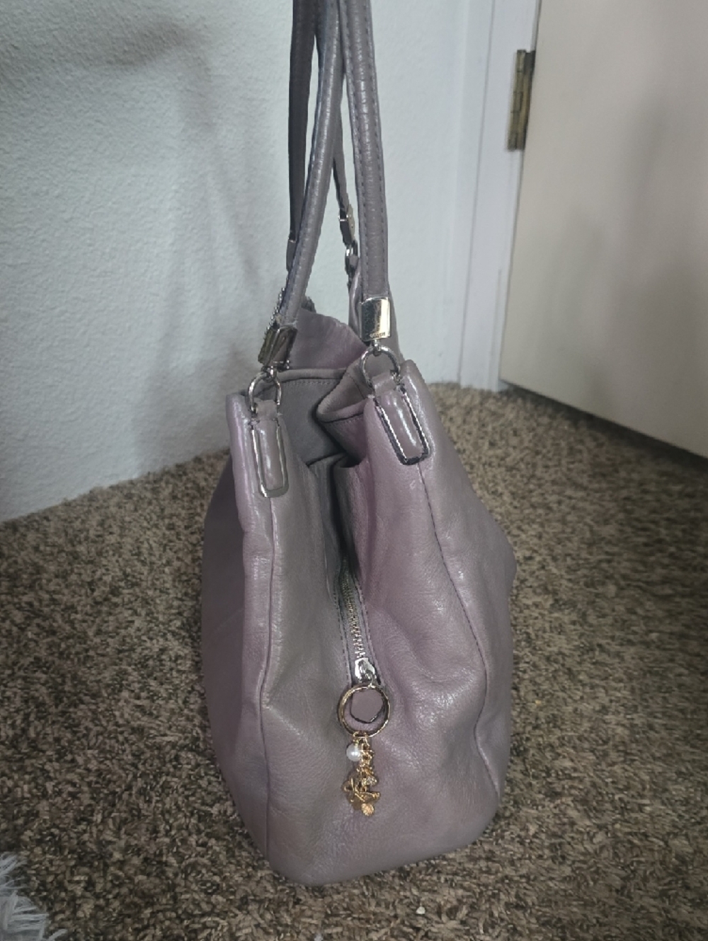 Coach Light Purple Leather Hobo Shoulder Bag W/ Silver Hardware (2 TAGS)(GOOD)💜 - Picture 6 of 16